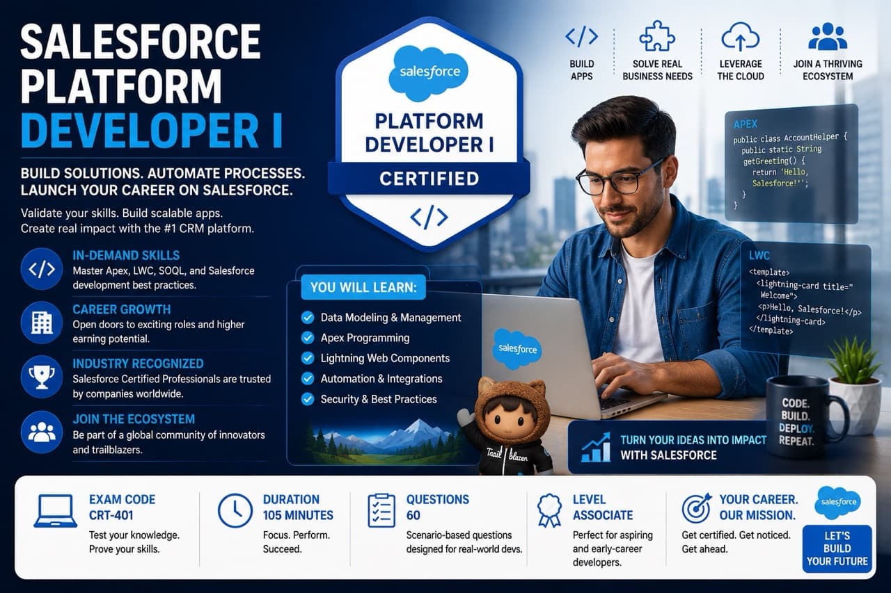 Take my Salesforce Developer exam for me - PD1 Platform Developer I certification service