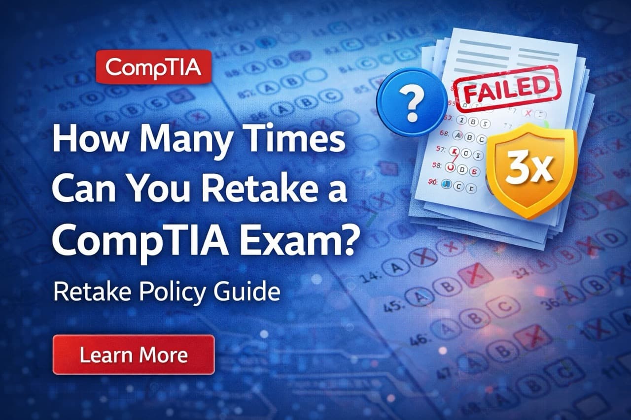 IT professional reviewing CompTIA exam retake policy and waiting period requirements